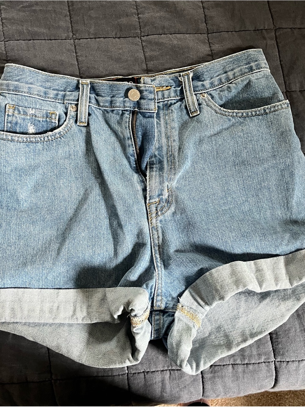 BDG Light Blue Mom High-Rise Denim Shorts